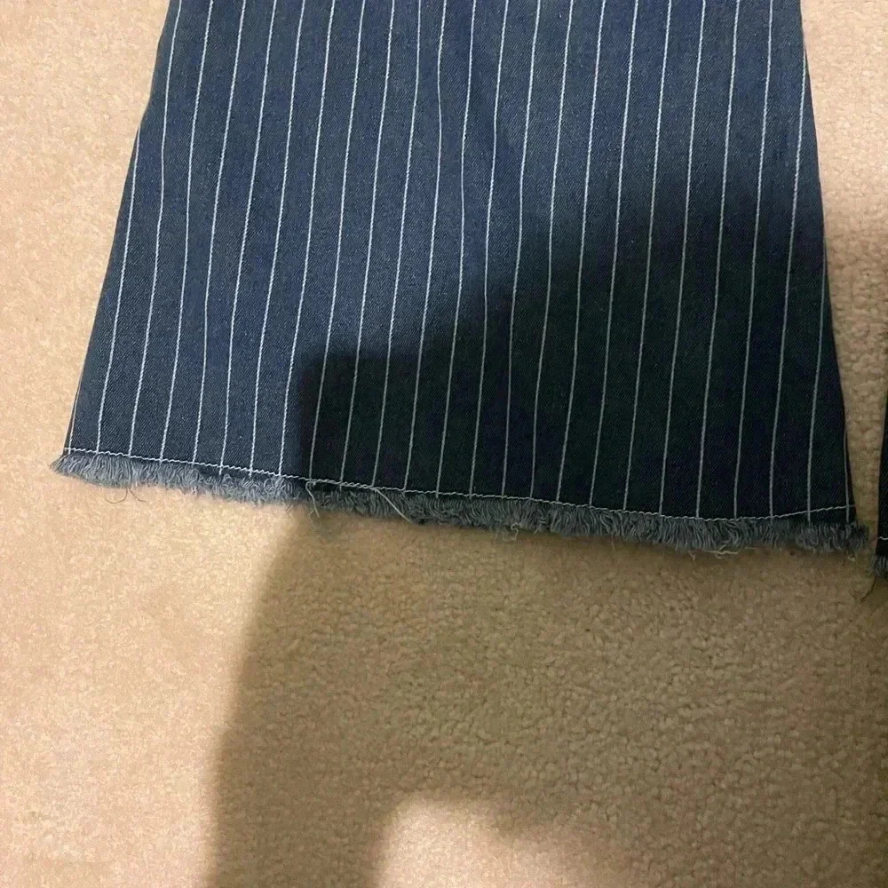 Super flare stretch high rise striped jeans-large NWOT